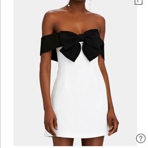 Self-portrait Off The Shoulder Monochrome Bow Dress.